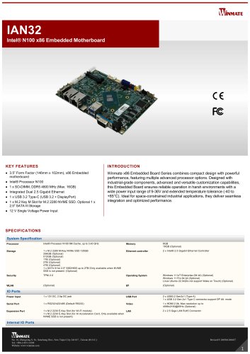 Intel® N100 x86 Embedded Motherboard IAN32