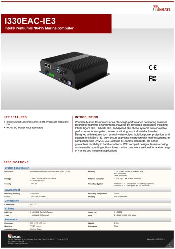 Intel® Pentium® N6415 Marine computer I330EAC-IE3