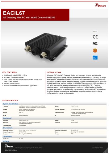 IoT Gateway Mini PC with Intel® Celeron® N3350 EACIL67