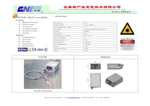 Fiber Coupled Laser System Data Sheet, FC-D-785 ~1000mW - 1