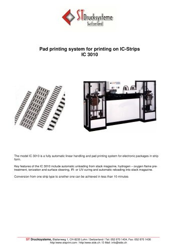 IC-3010: Pad printing system for IC-strips