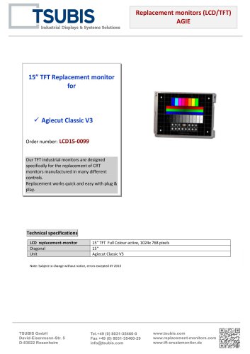 Industrial monitor for Agiecut Classic V3