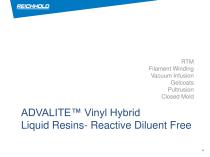 New Applications for ADVALITE™Vinyl Hybrid Snap Cure Resins in Filament Winding, RTM and Prepreg Processes - 4