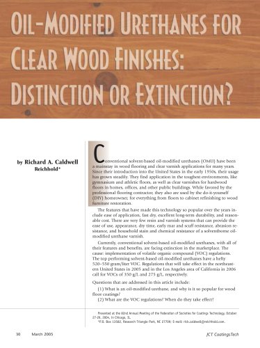 OMUs for Clear Wood Finishes: Distinction or Extinction