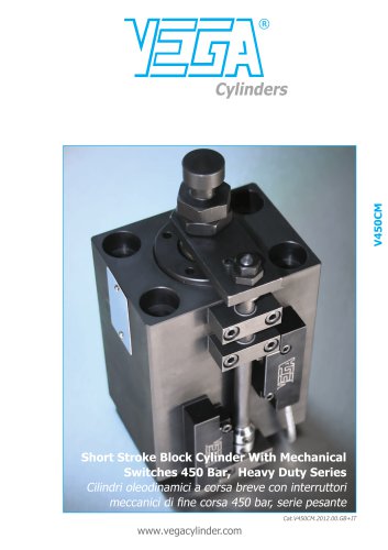 V450CM - Short Stroke Block Cylinder With Mechanical Switches 450 Bar, Heavy Duty Series