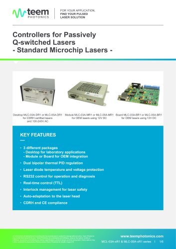 Controllers for Passively Q-switched Lasers - Standard Microchip Lasers -