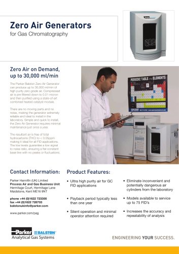 S3.2.015a - Zero Air Generator "Zero Air Generators for Gas Chromatography"