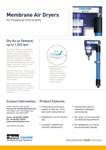 S3.2.017a- Membrane Air "Membrane Air Dryers for Analytical Instruments"