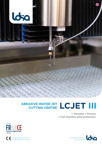 ABRASIVE WATER JET CUTTING CENTRE LCJET III