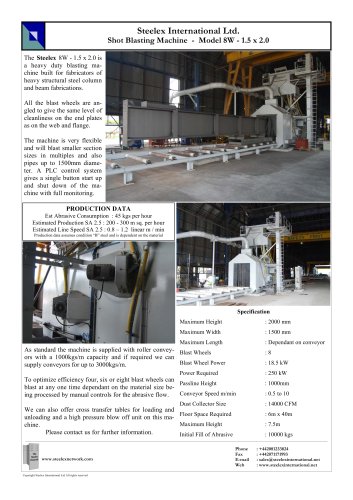 Steelex 8w 1.5 x 2.0 Shot Blasting Machine