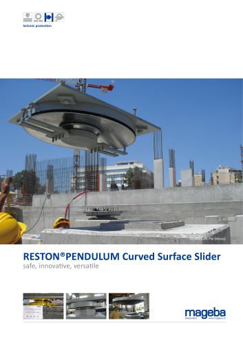 Prospectus RESTON-PENDULUM seismic isolator "curved surface sliders"