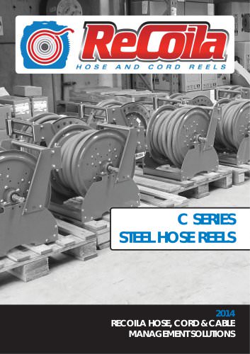 Steel and Stainless Steel C Series hose reel catalogue - hand crank and motor rewind