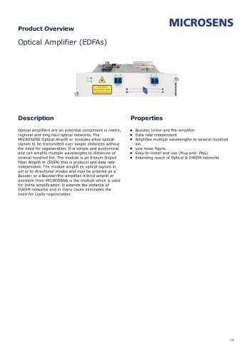 Optical Amplifier (EDFAs)