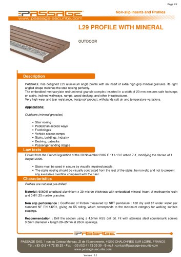 L29 profile with mineral Outdoor