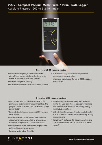 VD85 Compact Vacuum Meter