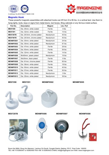 Magengine's Magnetic Hook for haning lights, tools, keys or signs