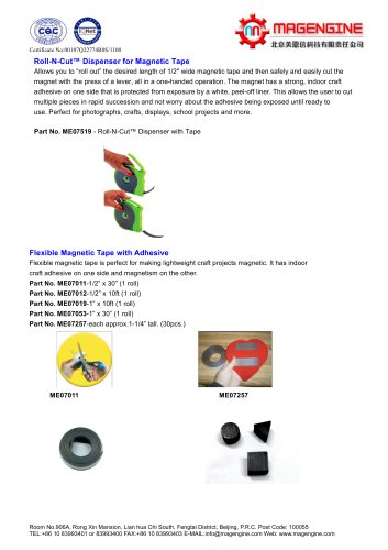 Magengine's Roll-N-Cut Dispenser for magnetic tape