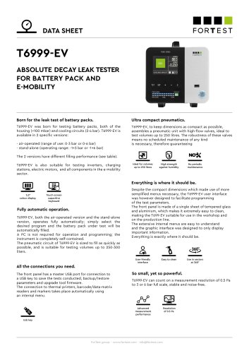 T6999-EV Absolute decay leak tester for battery pack