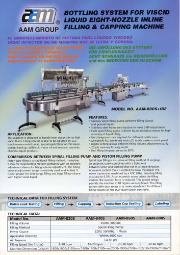 Bottling System For Viscid Liquid Eight-Nozzle Inline Filling & Capping Machine