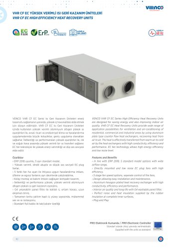 VHR CF EC High Efficiency Heat Recovery Unit