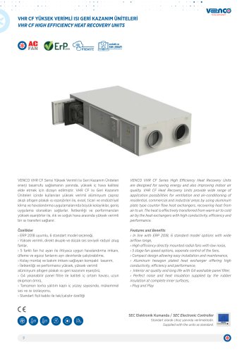 VHR CF Heat High Efficiency Heat Recovery Unit