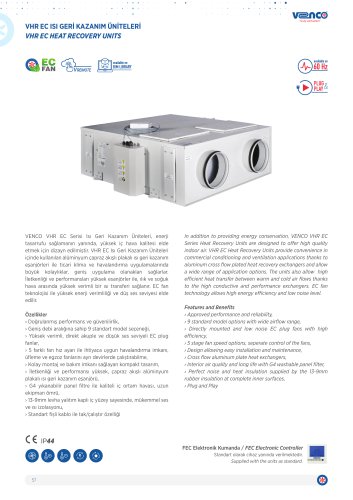 VHR EC Heat Recovery Unit