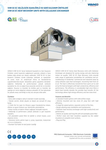 VHR SX EC Heat Recovery Unit with Cellulosic Exchanger