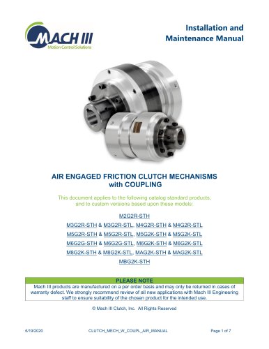 Air Engaged Friction Clutch Mechanisms with Couplings