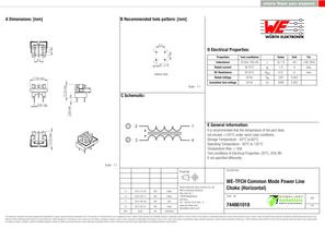 WE-TFCH Common Mode Power Line Choke (Horizont - 1