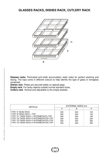 GLASSES RACKS, DISHES RACK, CUTLERY RACK