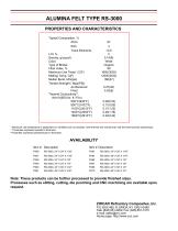 ALUMINA FELT TYPE RS-3000-2