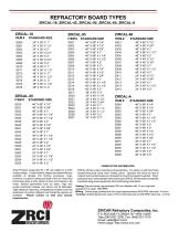REFRACTORY BOARD TYPES ZIRCAL-18, ZIRCAL-45 AND  ZIRCAL-95-4