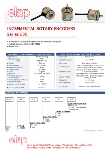 E30 Incremental Rotary Encoder