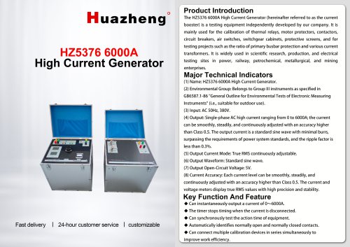 Best Value HZ5376 6000 Amp Primary Injection Set - Reliable & Compact Solution