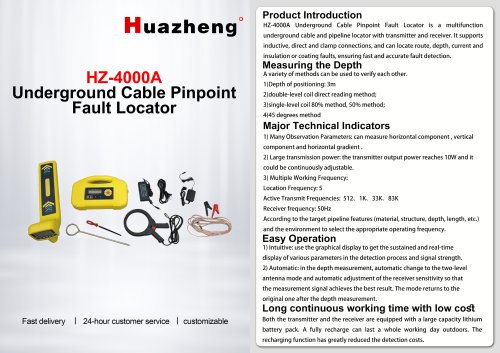 Huazheng HZ-4000A Underground Cable Pinpoint Fault Locator High-Precision Cable Fault Detector