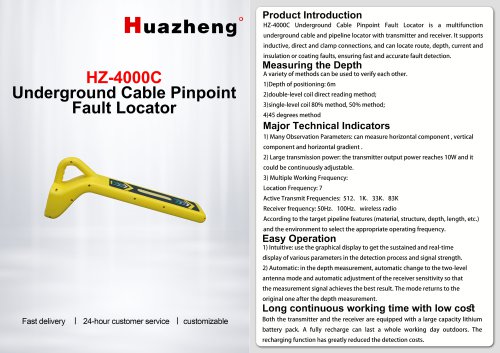 Huazheng HZ-4000C Underground Cable Pinpoint Fault Locator Acoustic & Magnetic Detection System