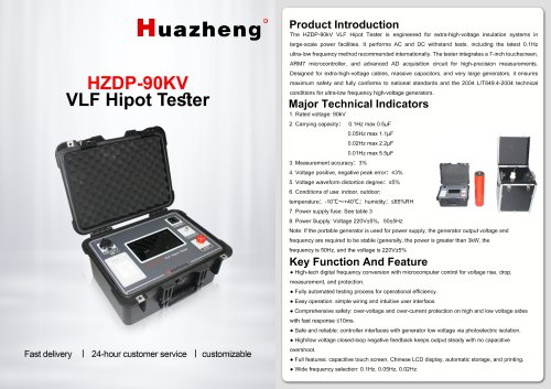 Huazheng HZDP-90kV VLF Hipot Tester Safe & Accurate High Voltage Test Instrument