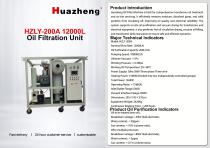 Huazheng HZLY-200A 12000L/h Advanced Oil Filter Oil Purifier for Power Equipment Maintenance