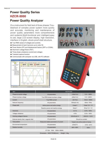 HZCR-5000 Power Quality Analyzer HZCR-5000 PQA HZCR Series