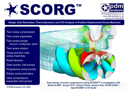 Design, Grid Generation, Thermodynamics and CFD Analysis of Positive Displacement Screw Machines