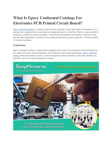 Epoxy conformal coating For Electronics PCB Printed Circuit Board