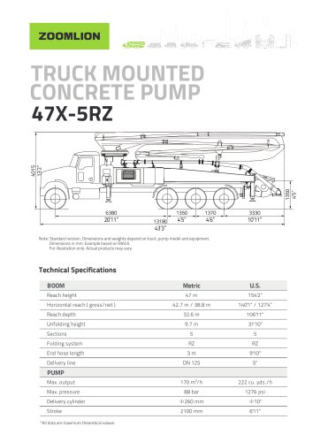 TRUCK MOUNTED CONCRETE PUMP 47X-5RZ