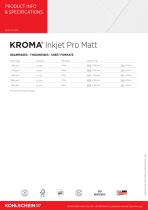 KROMA® Inkjet Pro Matt product info & specifications_2022-2