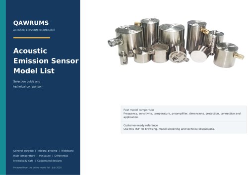 QAWRUMS Acoustic Emission Sensors Selection Guide