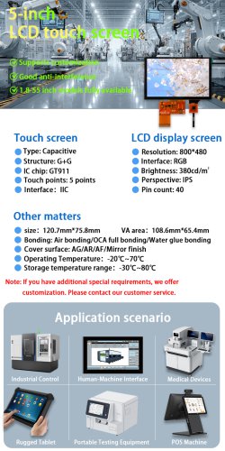 TFT LCD display module WTY050667A01LMI