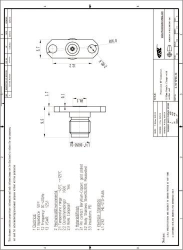 2.92mm Female flange with solder end