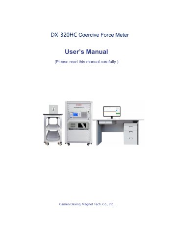 User Manual of DX-320HC Coercive Force Meter
