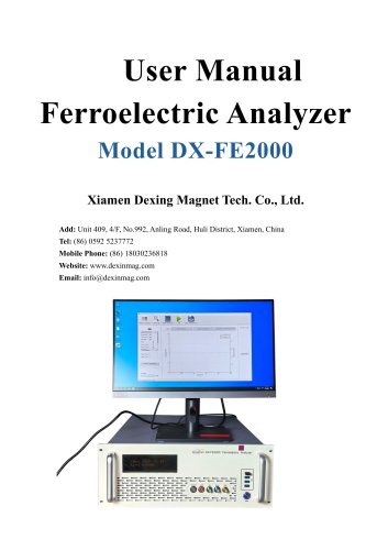 User Manual of DX-FE2000 Ferroelectric Analyzer