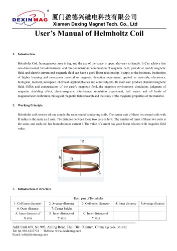 User Manual of Helmholtz Coil