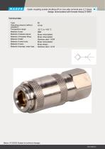 Quick coupling socket shutting off on one side nominal size 2,7 brass design nickel-plated with female thread 219991-1